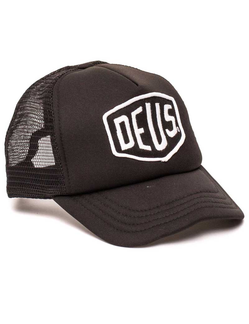 DEUS EX MACHINA BAYLANDS TRUCKER CAP BLACK WHITE