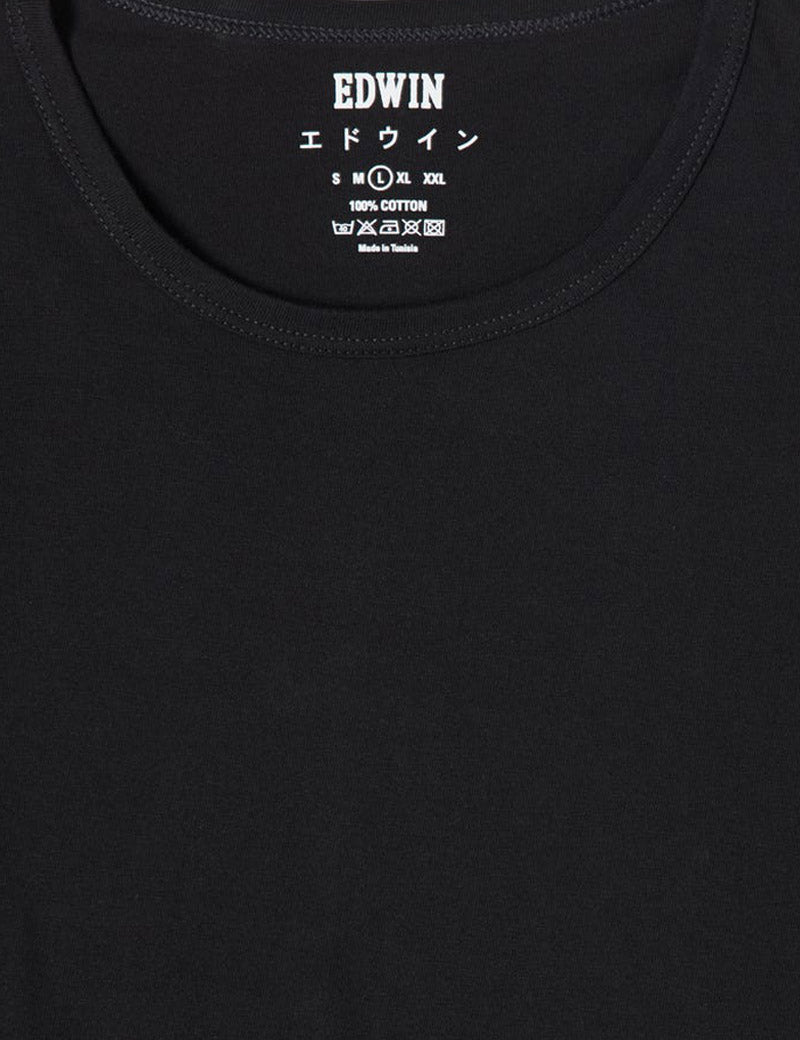 Edwin Double Pack Short Sleeve T-Shirts Black Collar Detail
