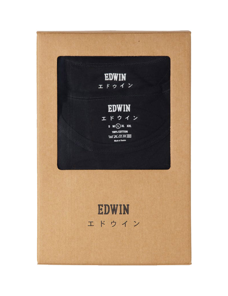 Edwin Double Pack Short Sleeve T-Shirts Black Packaging