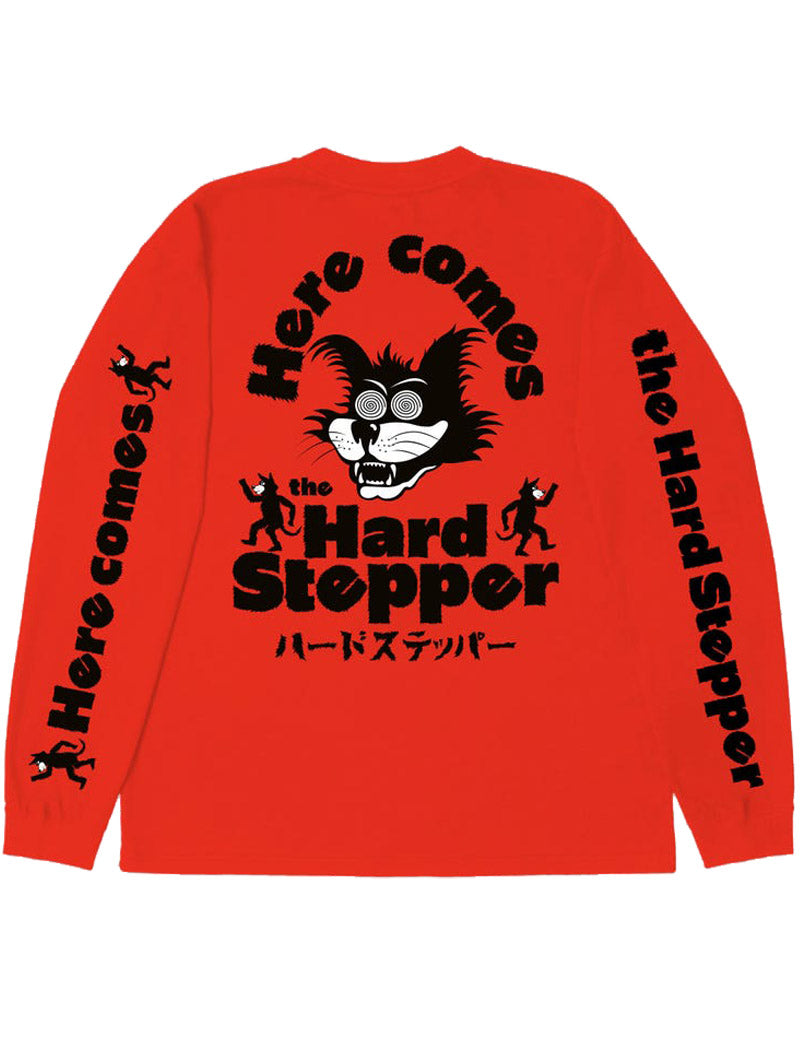 EDWIN HARD STEPPER LONG SLEEVE T-SHIRT TANGERINE TANGO