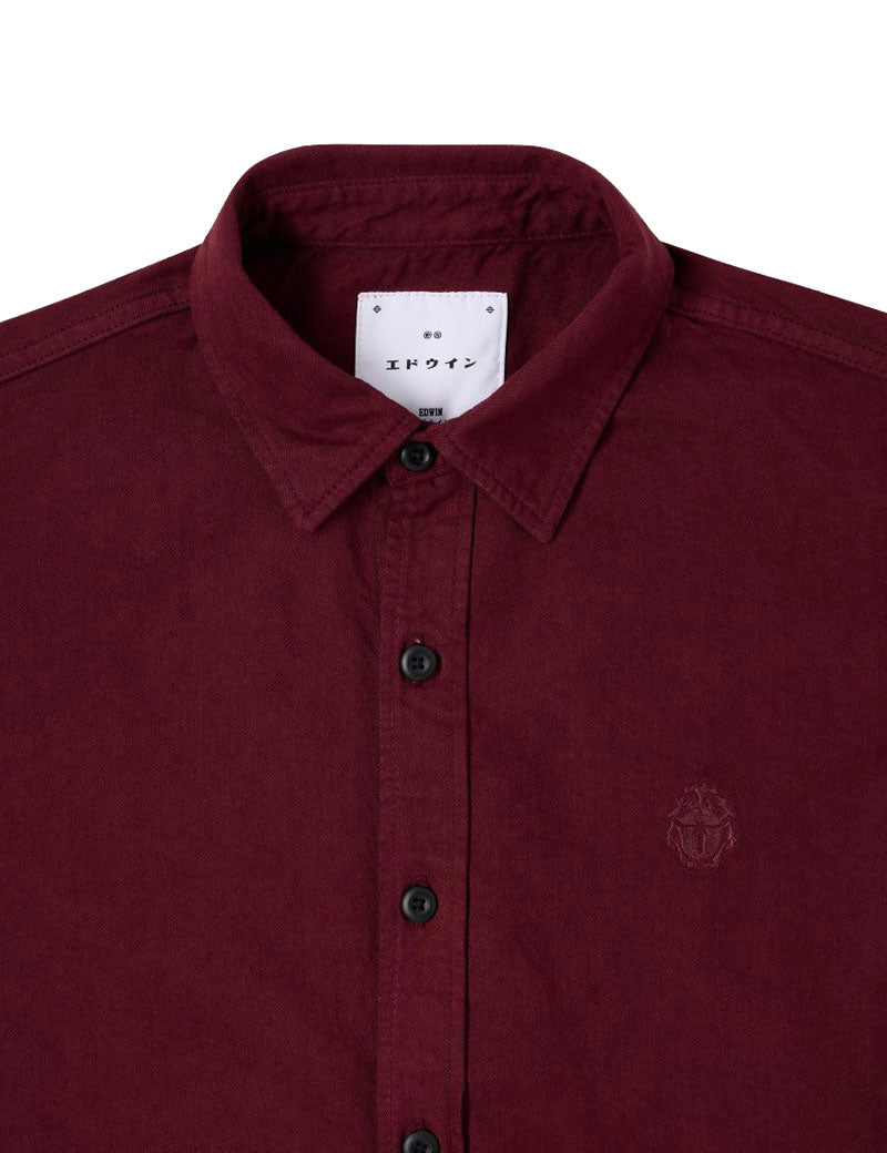 Edwin Sebastian Long Sleeve Shirt WIndsor Wine