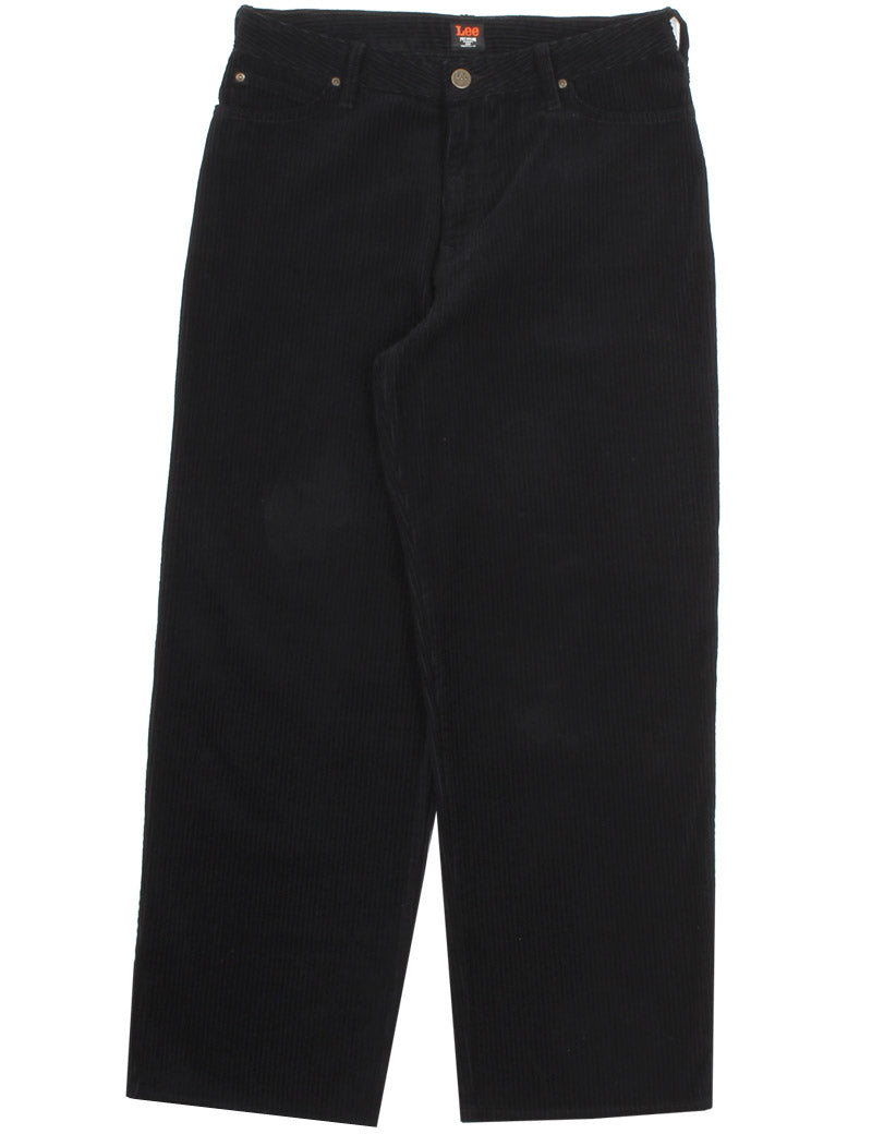 Lee Wide Leg Long Cords Black