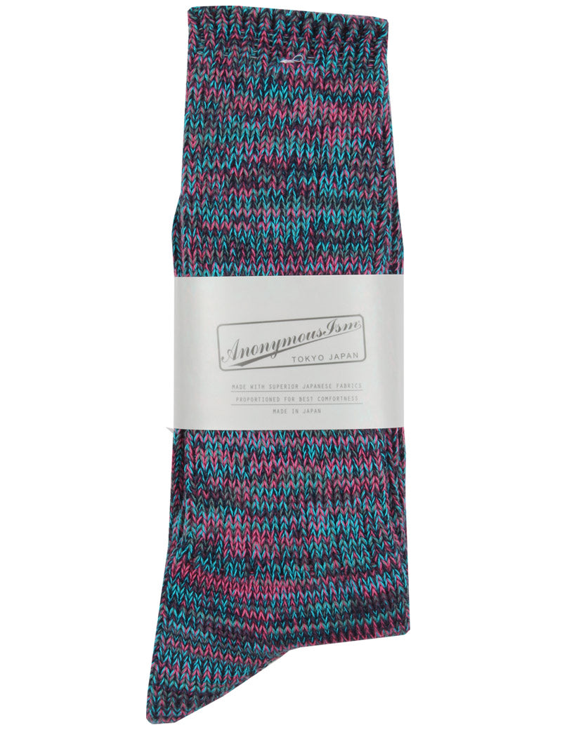 Anonymous Ism 5 Colour Mix Crew Socks Violet 59
