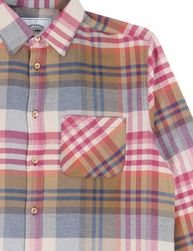 PORTUGUESE FLANNEL ZUMA CHECK SHIRT PINK