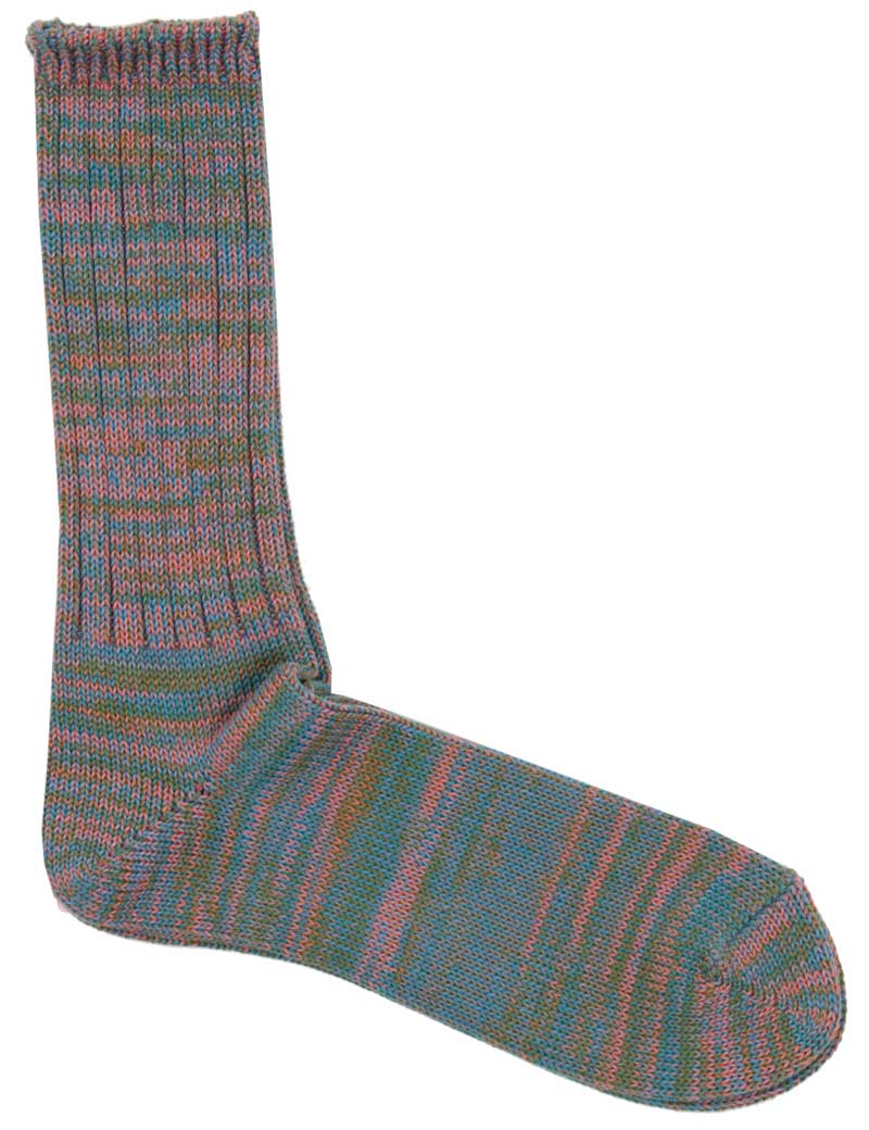 ANONYMOUS ISM 5 COLOUR MIX CREW SOCKS AQUA BLUE 46