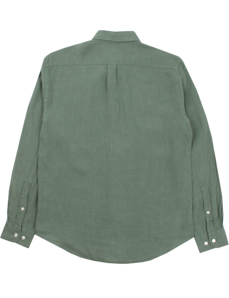 PORTUGUESE FLANNEL LINEN LONG SLEEVE SHIRT DRY GREEN