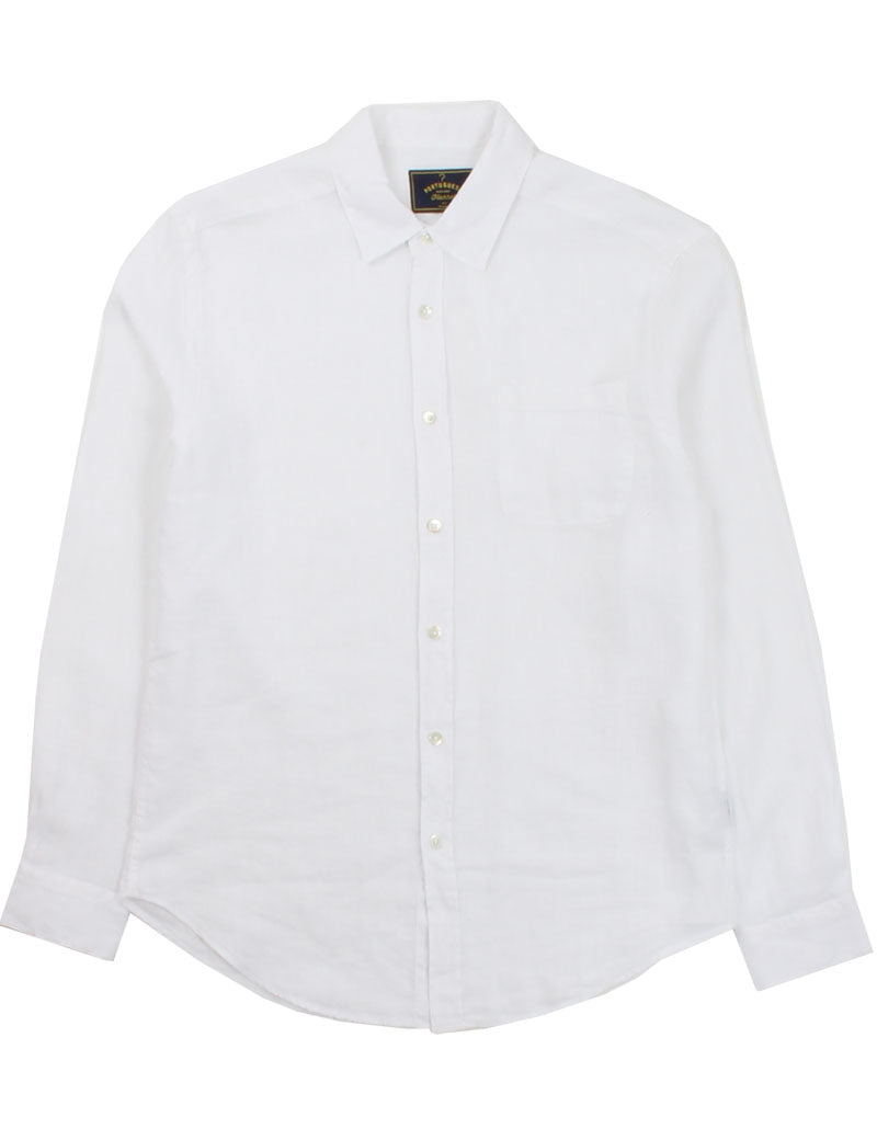 PORTUGUESE FLANNEL LINEN LONG SLEEVE SHIRT WHITE
