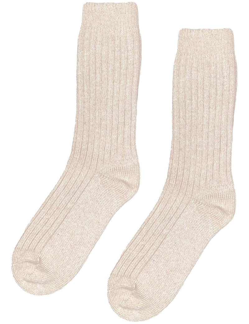 COLORFUL STANDARD MERINO WOOL BLEND SOCKS IVORY WHITE