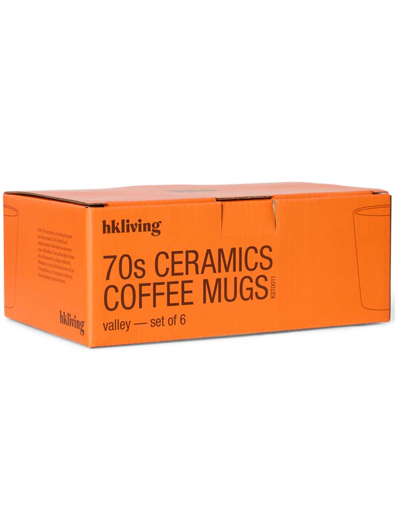 HK Living 70s Ceramics Coffee Mugs Valley Set Of 6