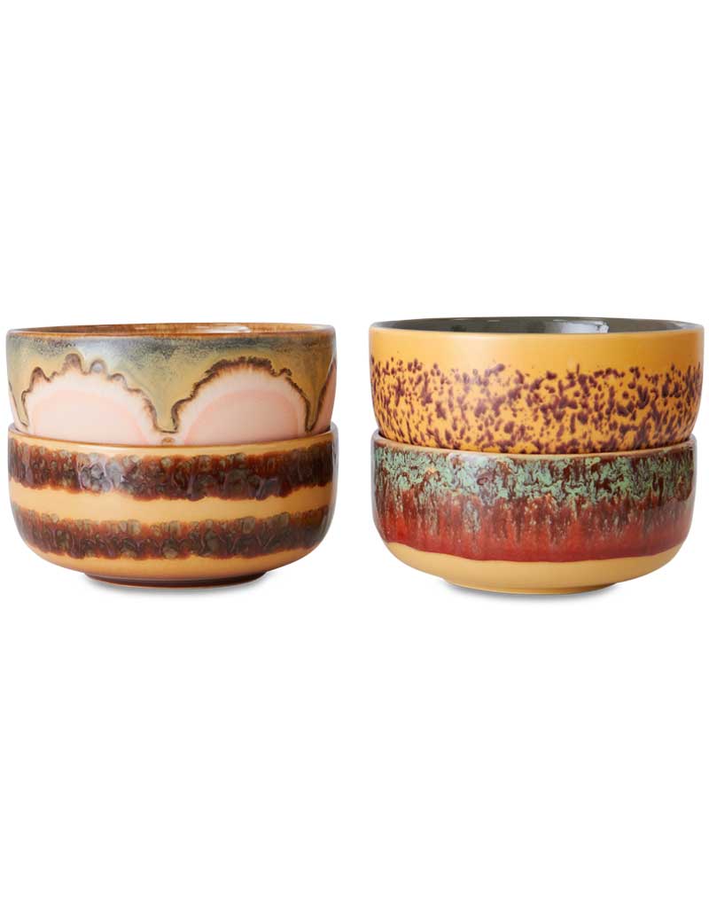 HK Living 70s Ceramics Dessert Bowls Harbour