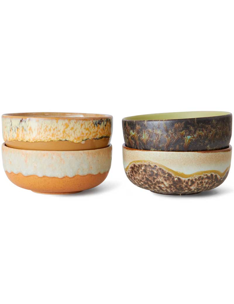 HK Living 70s Ceramics Tapas Bowls Drift Set Of 4