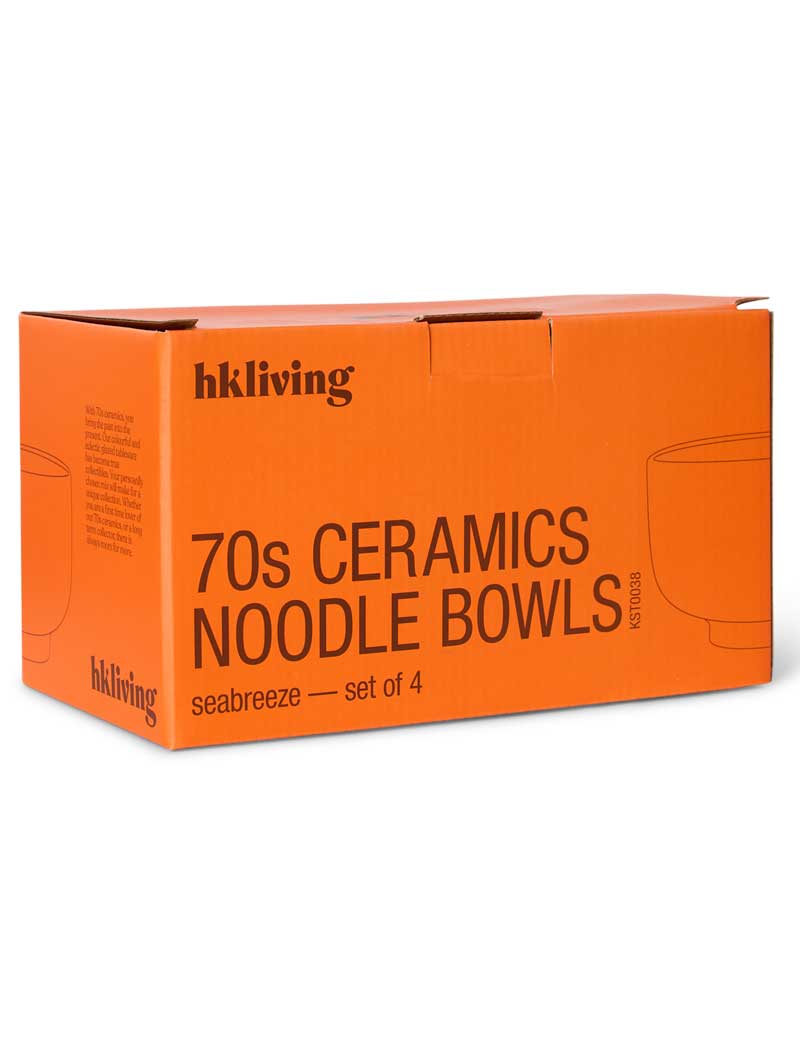 HK Living 70s Ceramics Noodle Bowls Seabreeze Set Of 4