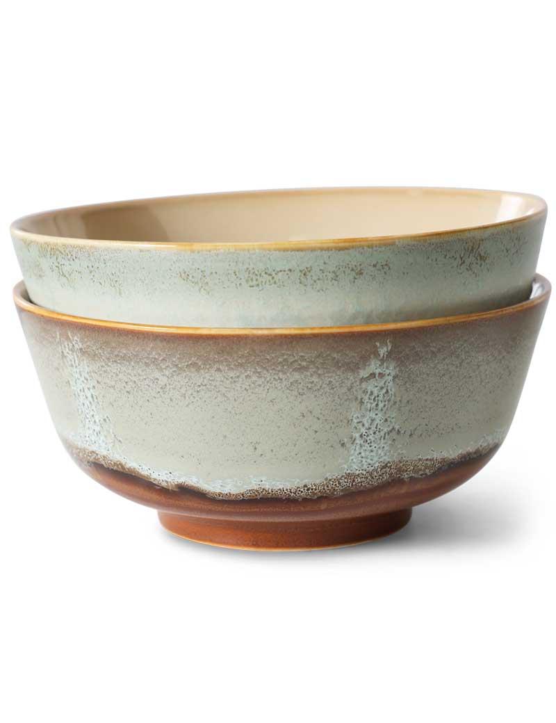 HK Living 70s Ceramics Ramen Bowls Verge Set Of 2