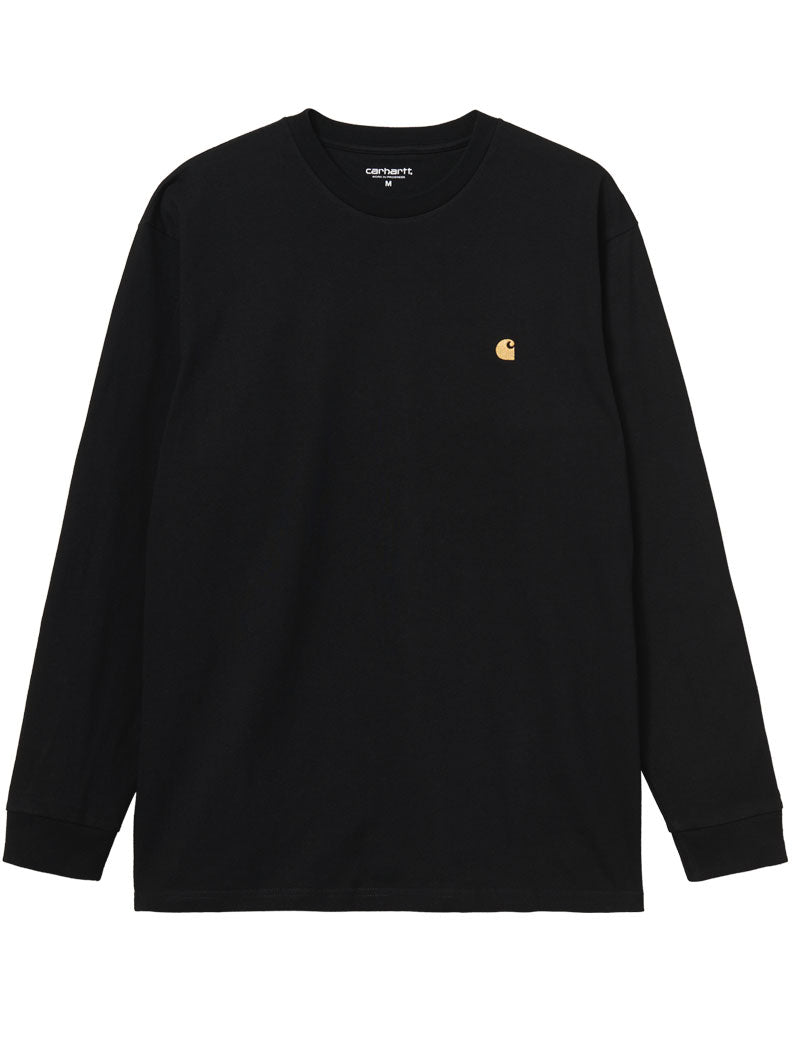 CARHARTT WIP CHASE LONG SLEEVE T-SHIRT BLACK GOLD