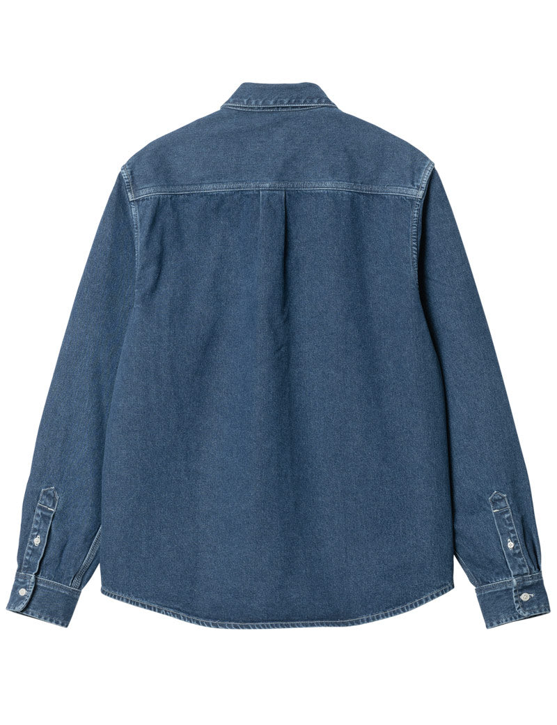 CARHARTT WIP WELDON LONG SLEEVE SHIRT BLUE STONE WASHED