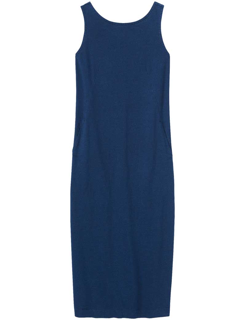 TOAST LYDIA JERSEY SHIFT DRESS WASHED INDIGO
