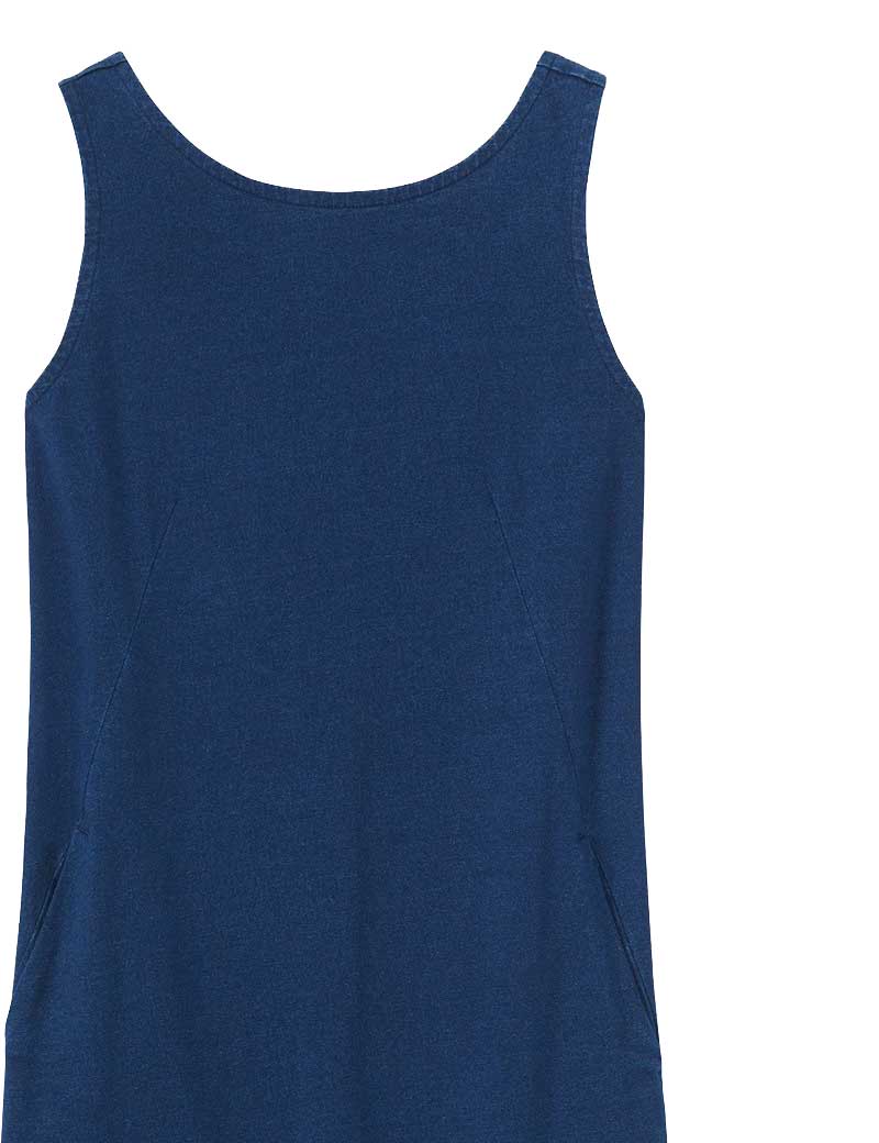 TOAST LYDIA JERSEY SHIFT DRESS WASHED INDIGO