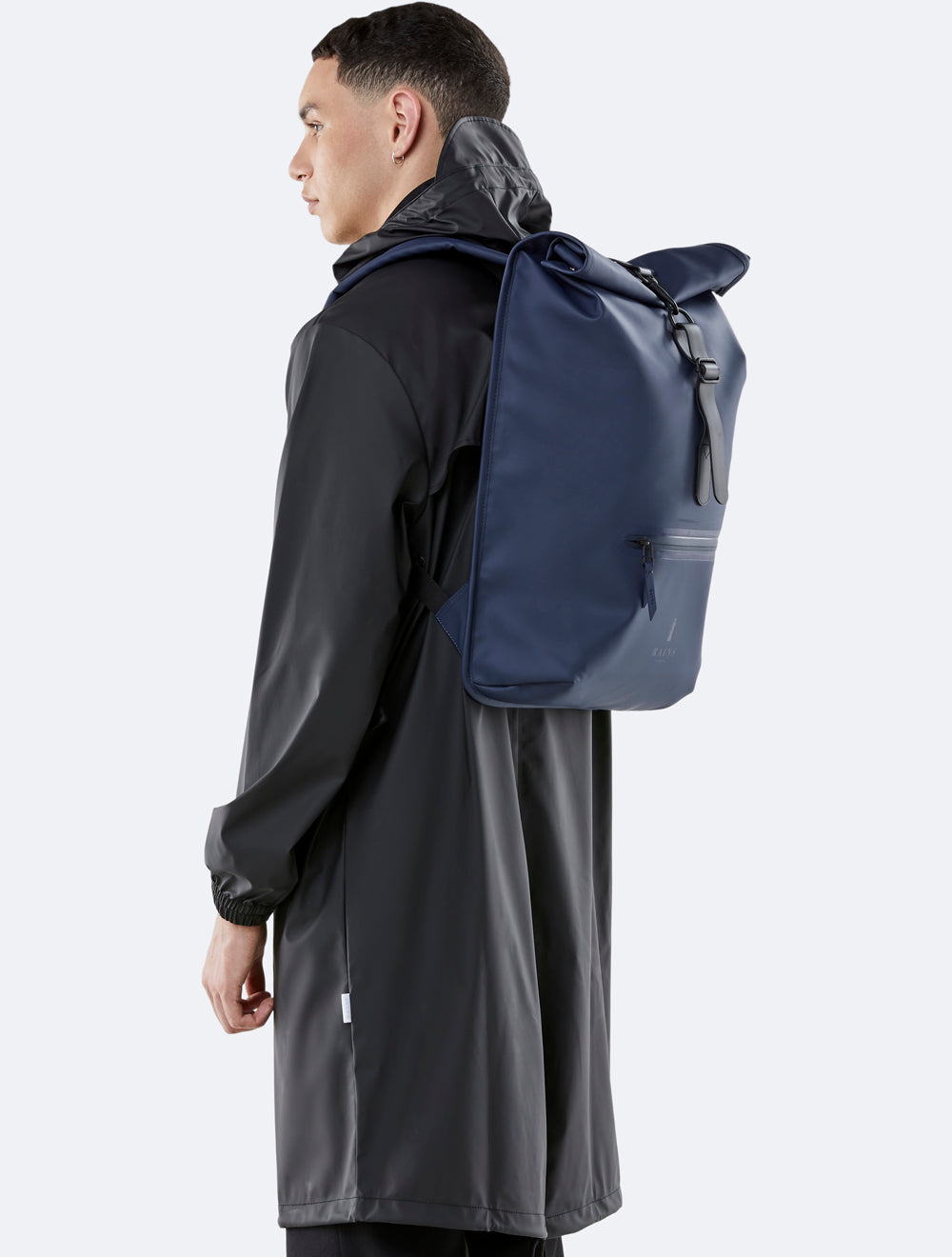 Rains Roll Top Rucksack Blue