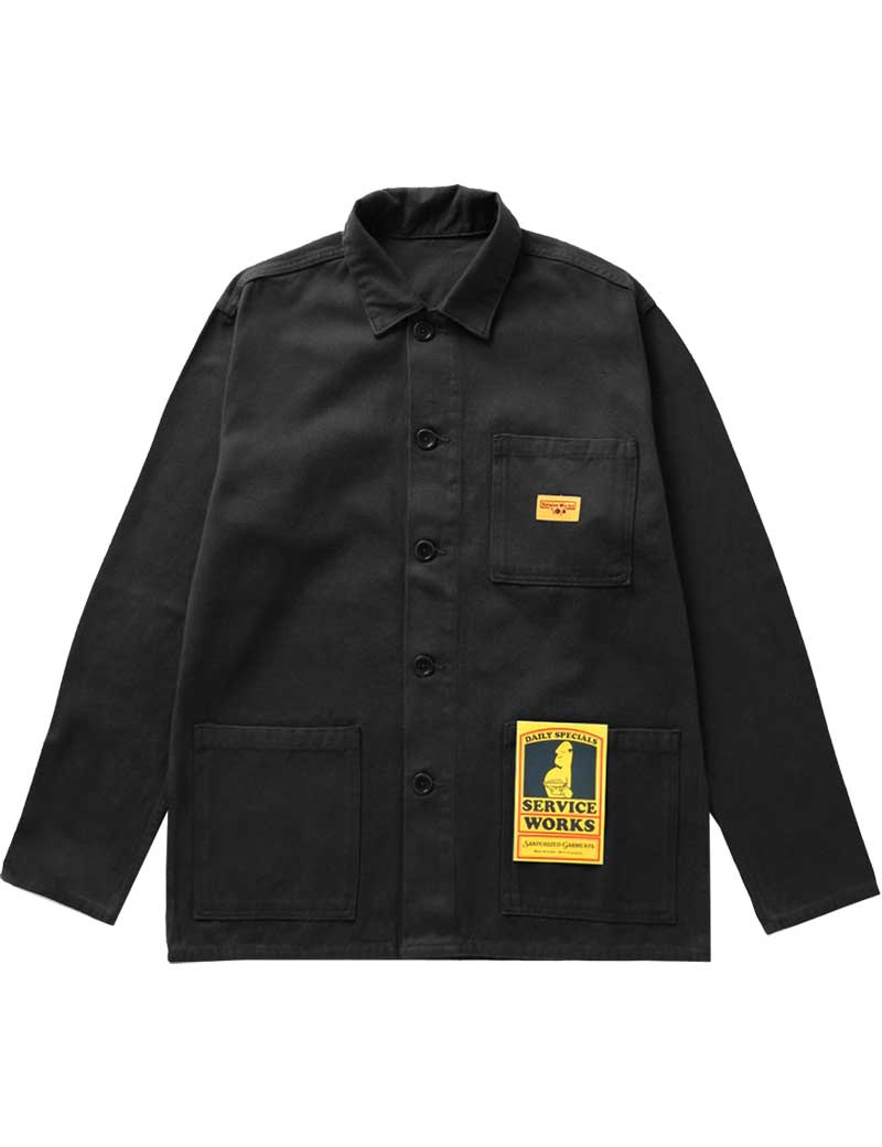 SERVICE WORKS MOLESKIN COVERALL JACKET BLACK