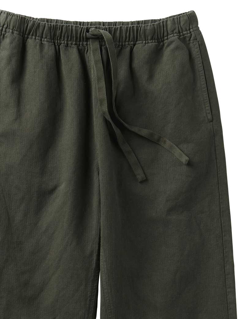TOAST ALFIE GARMENT DYED HERRINGBONE TROUSERS DARK MOSS