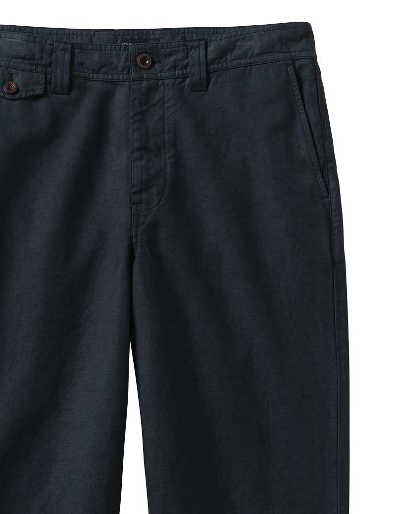 TOAST NORV COTTON LINEN TAPERED TROUSERS DARK NAVY