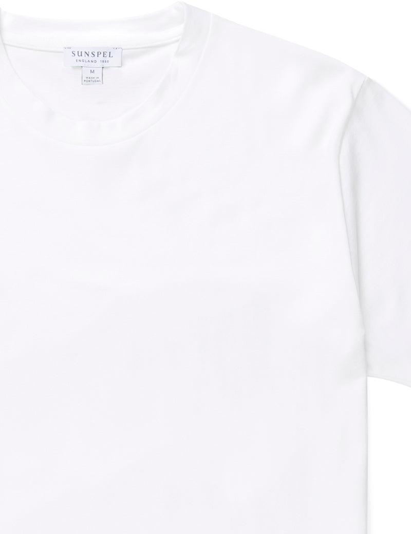 Sunspel Riviera Midweight Crew Neck T-Shirt White