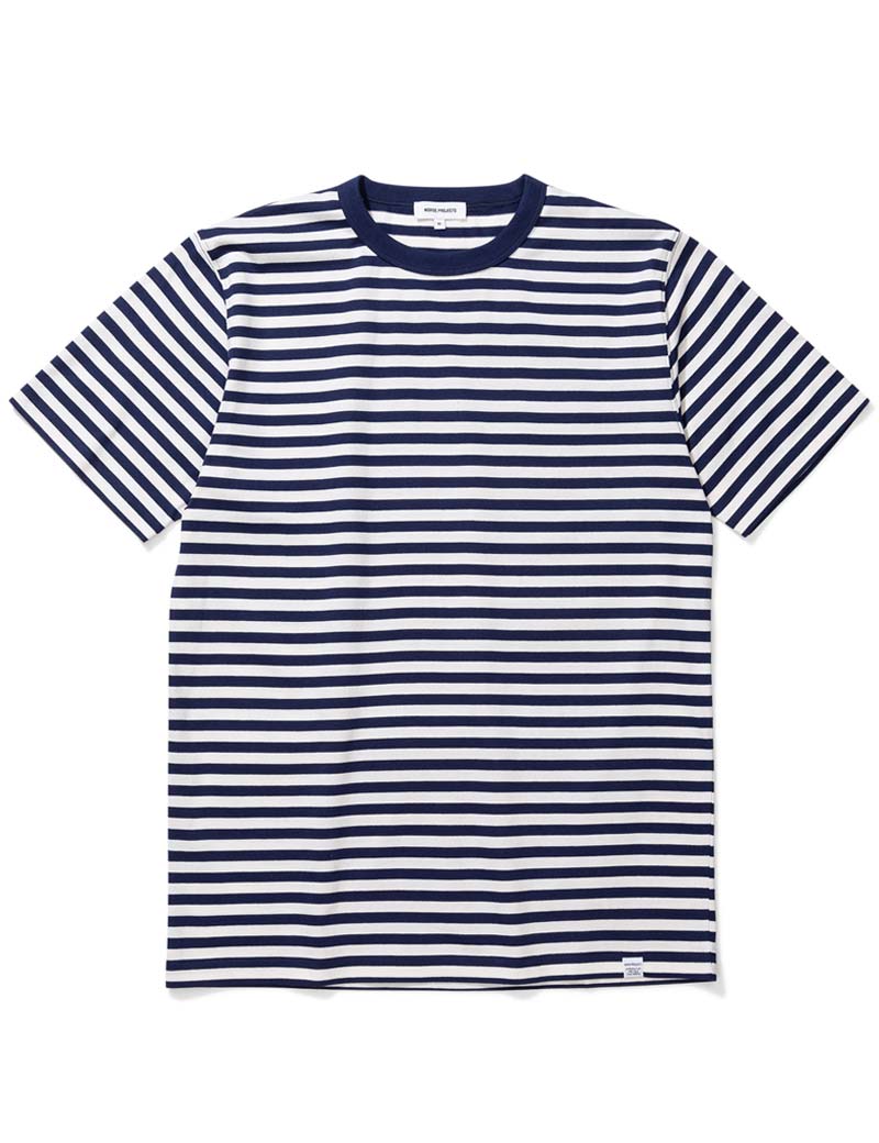 Norse Projects Niels Classic Stripe Short Sleeve T-Shirt Dark Navy