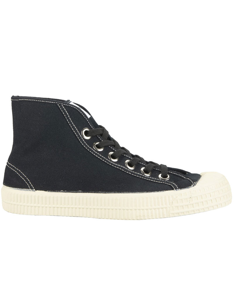 Novesta Star Dribble Hi-Top Trainers Black Beige Ecru