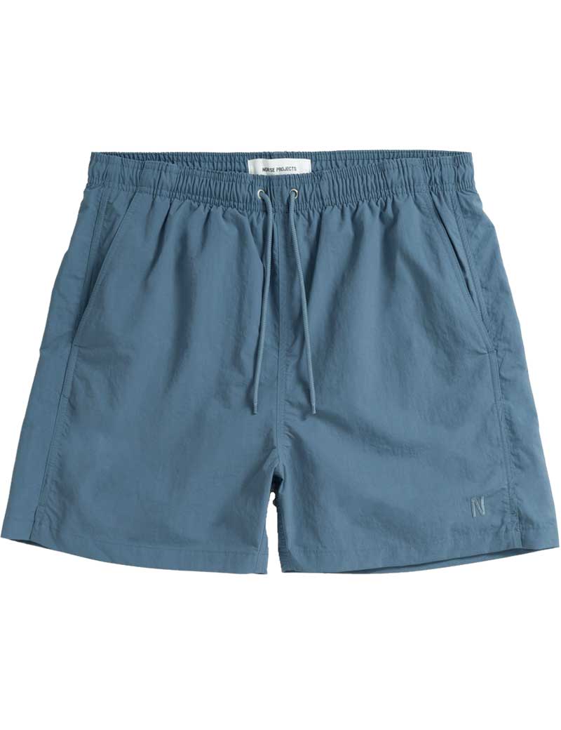 NORSE PROJECTS HAUGE RECYCLED NYLON SWIMMERS FOG BLUE