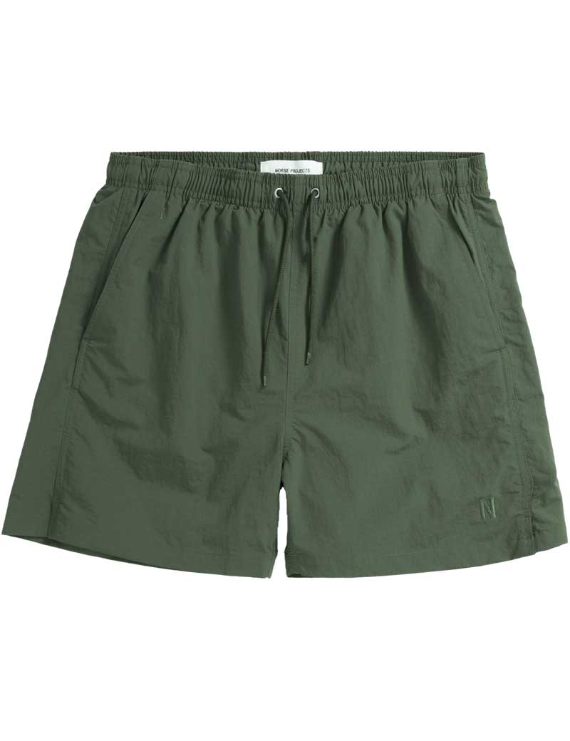 NORSE PROJECTS HAUGE RECYCLED NYLON SWIMMERS SPRUCE GREEN