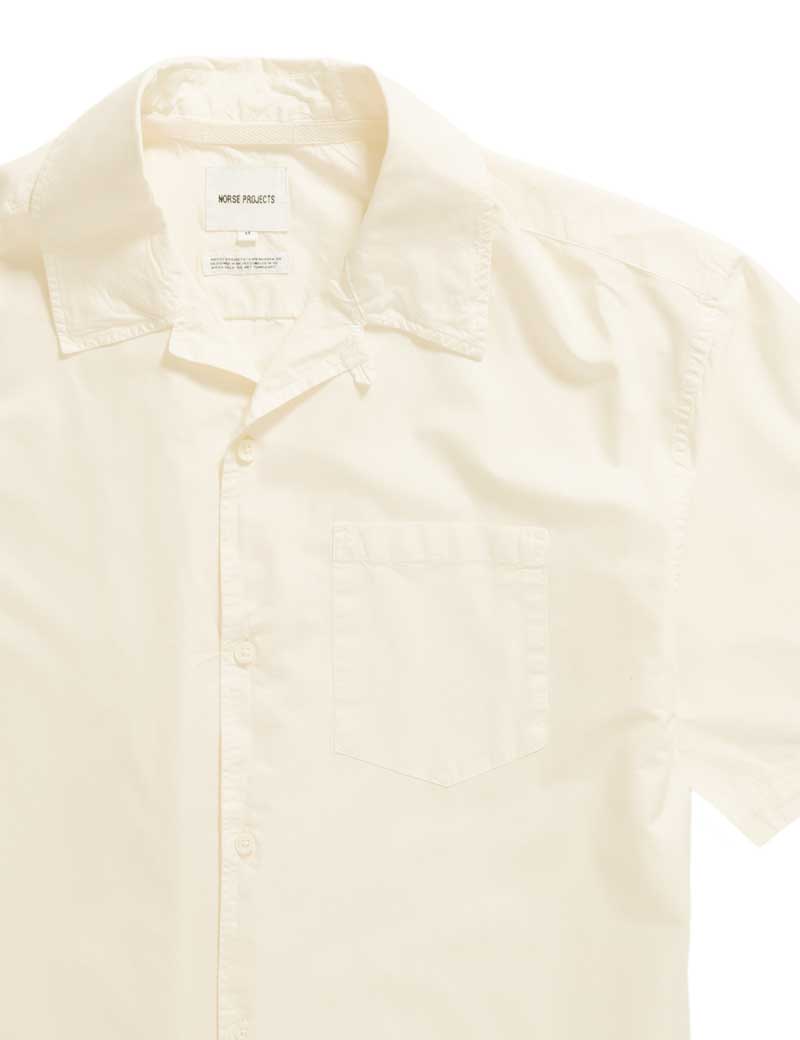 NORSE PROJECTS CARSTEN COTTON TENCEL SHIRT ENAMEL WHITE