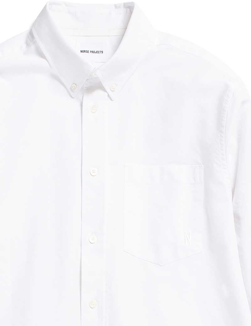 NORSE PROJECTS ALGOT OXFORD MONOGRAM SHIRT WHITE