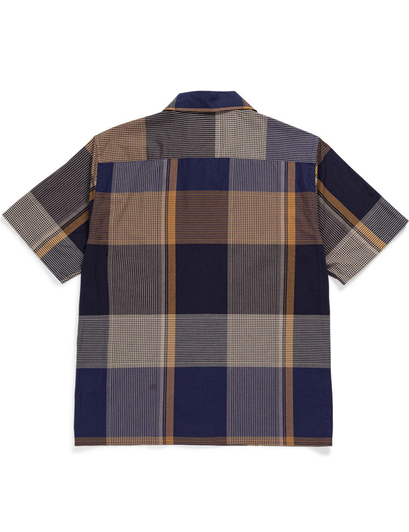 Norse Projects Carsten Light Check Short Sleeve Shirt Dark Navy