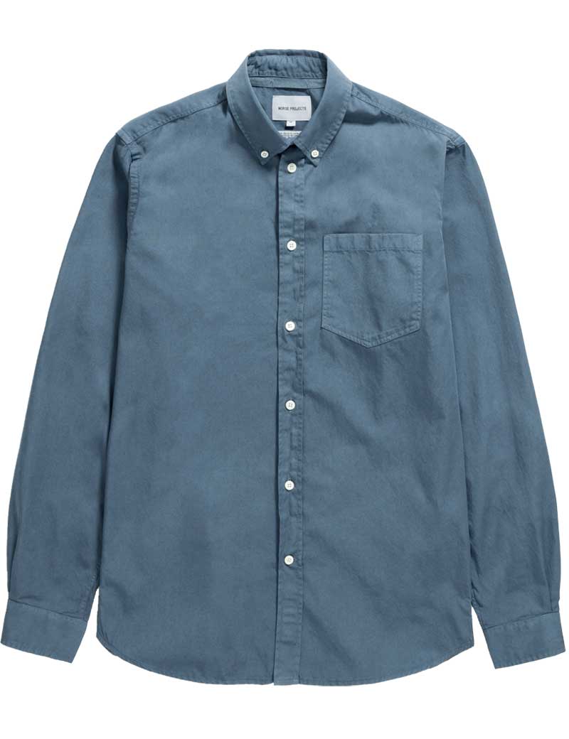 Norse Projects Anton Light Twill Shirt Steel Blue