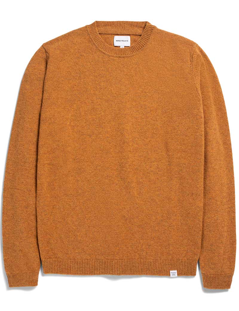 NORSE PROJECTS SIGFRED LAMBSWOOL JUMPER MUSTARD