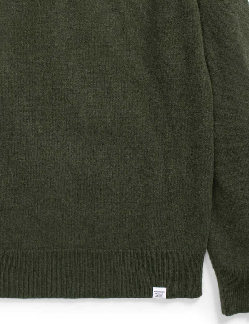 NORSE PROJECTS SIGFRED LAMBSWOOL JUMPER ARMY GREEN