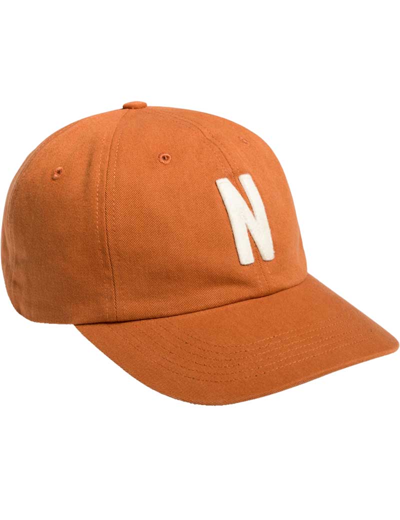 NORSE PROJECTS FELT N TWILL SPORTS CAP BURNT ORANGE