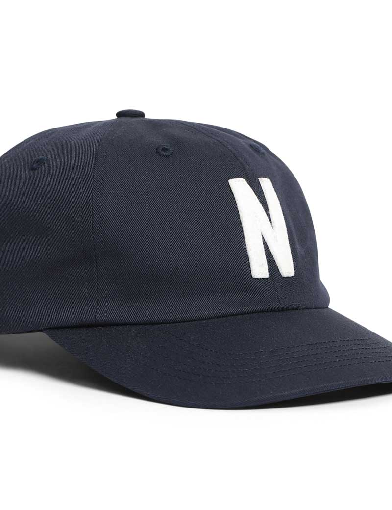 NORSE PROJECTS FELT N TWILL SPORTS CAP DARK NAVY