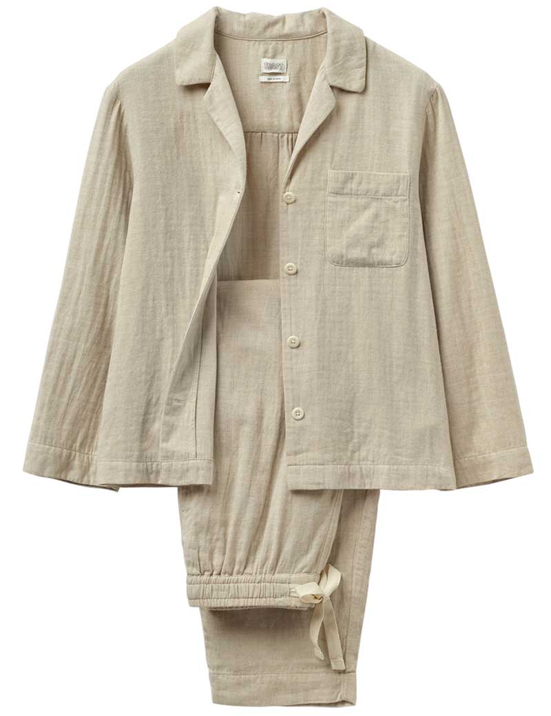 TOAST MIA SOFT DOUBLE COTTON PYJAMAS SAND