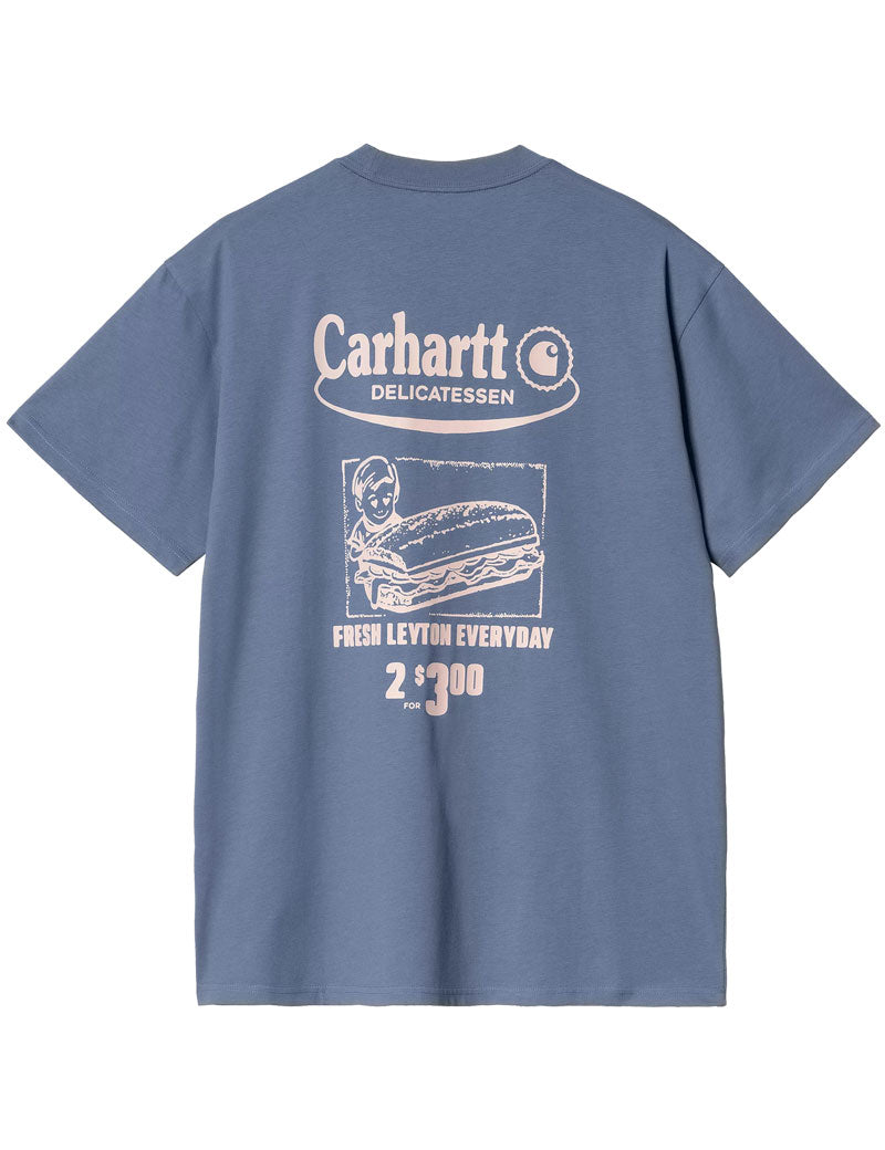 Carhartt Wip Short Sleeved Catalogue T-Shirt Blue Iris Air Pink