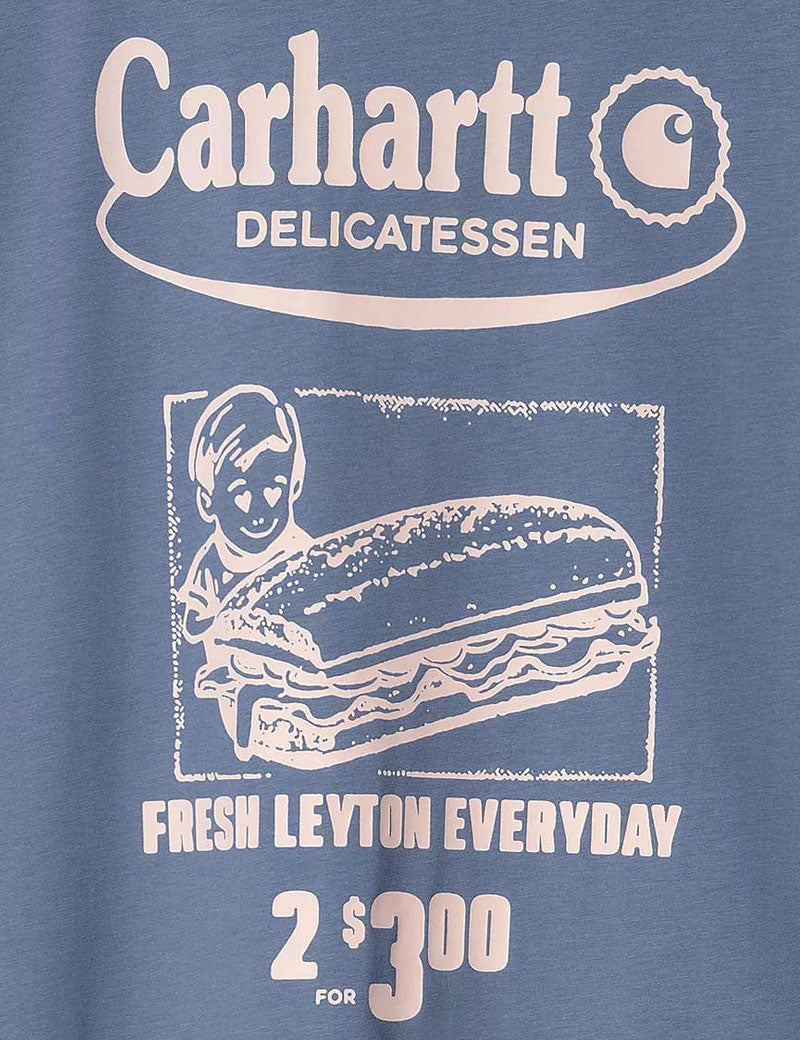 Carhartt Wip Short Sleeved Catalogue T-Shirt Blue Iris Air Pink