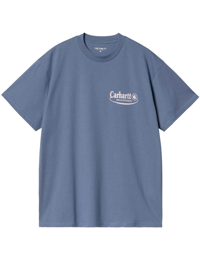 Carhartt Wip Short Sleeved Catalogue T-Shirt Blue Iris Air Pink