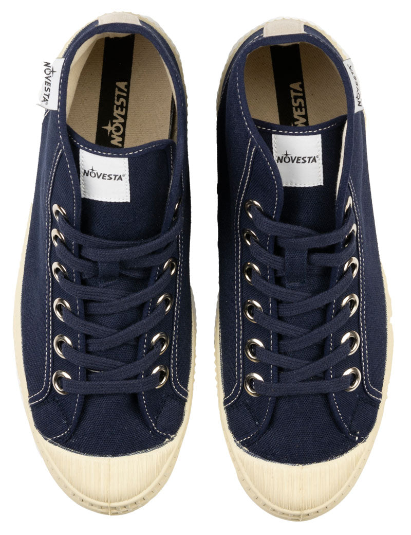 Novesta Star Dribble Hi-Top Trainers Navy Beige Ecru