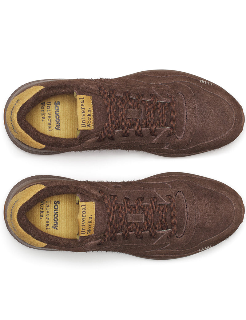 Saucony X Universal Works Jazz Nxt Trainers Brown Suede