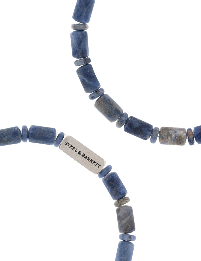 Steel & Barnett Colourful Cal Barrel Gemstone Bracelet Matt Sodalite