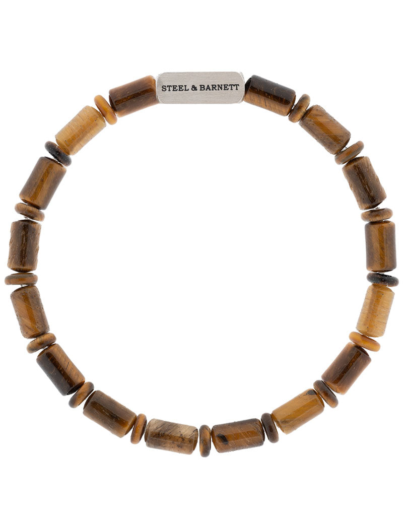 Steel & Barnett Colourful Cal Barrel Gemstone Bracelet Tiger Eye