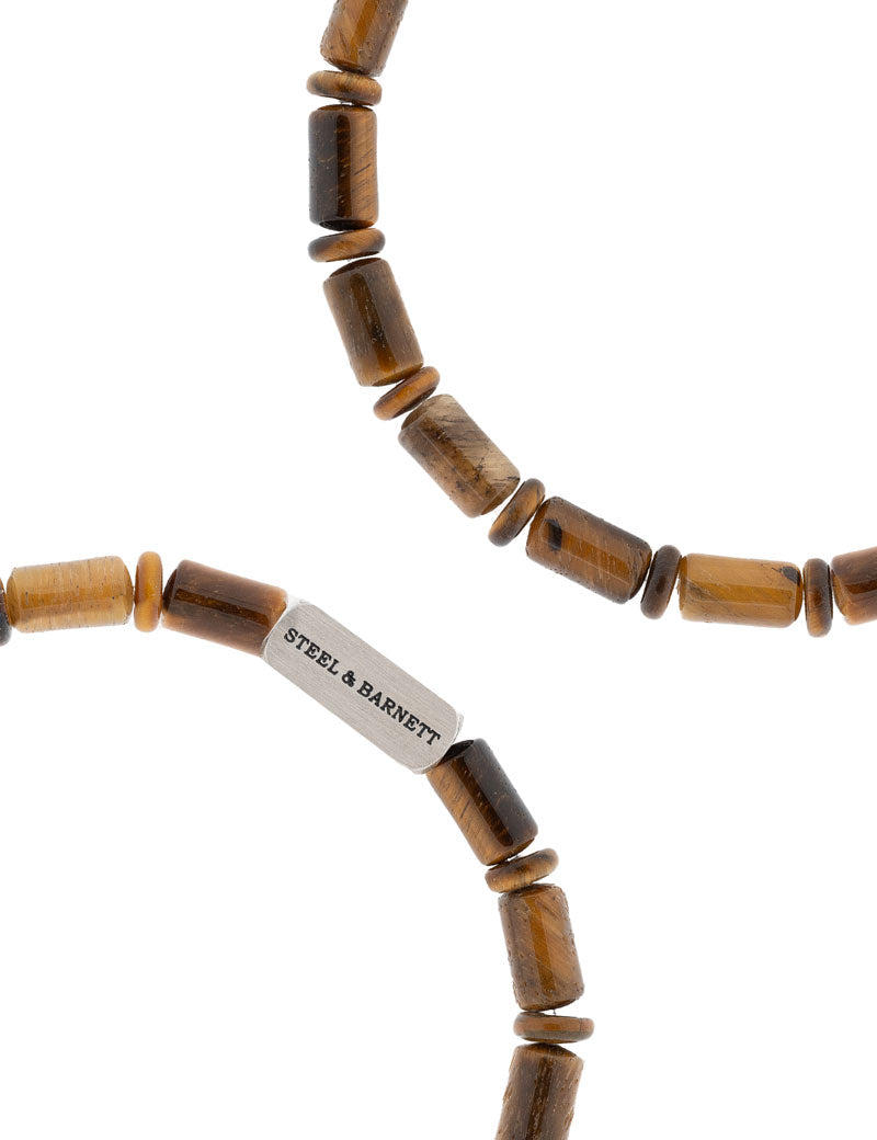 Steel & Barnett Colourful Cal Barrel Gemstone Bracelet Tiger Eye