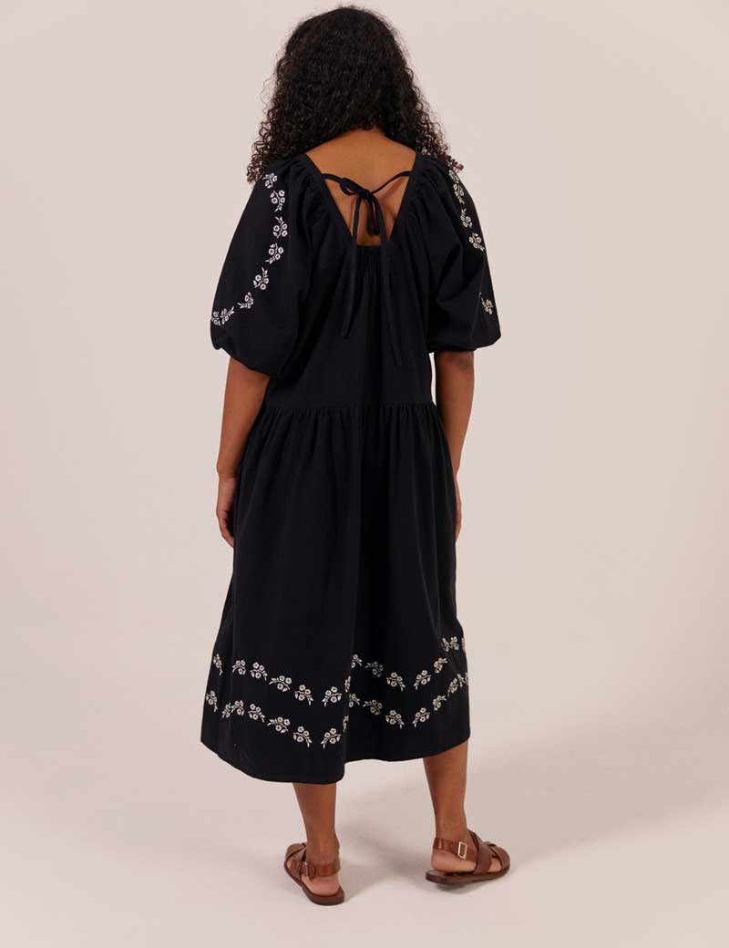 SIDELINE HEATHER DRESS BLACK