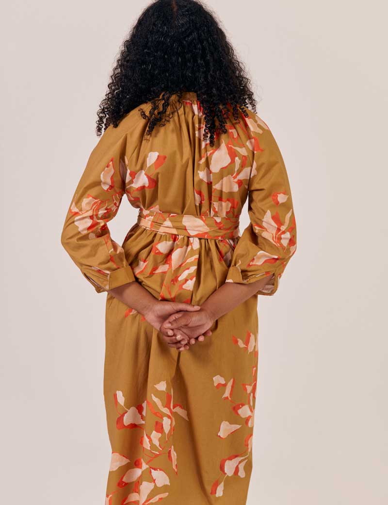 SIDELINE FINN DRESS TOFFEE PRINT