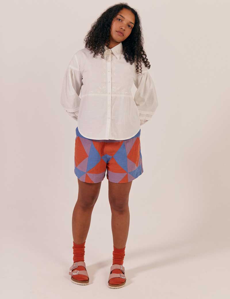SIDELINE HARRIET EMBROIDERED SHIRT WHITE